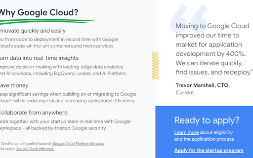 Google for Startups Cloud Program