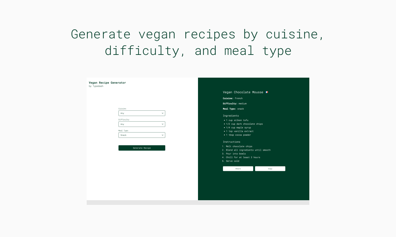 Vegan Recipe Generator