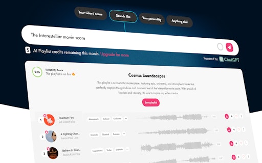 Uppbeat AI Playlist Generator