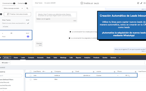 Treble.ai + Zoho CRM