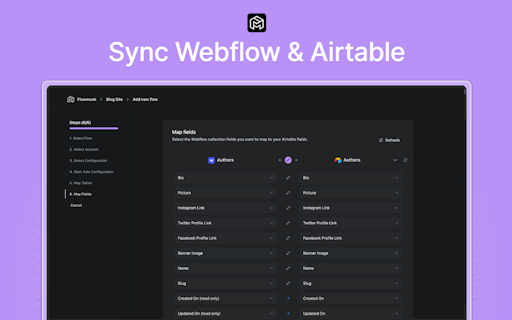 Webflow & Airtable Syncing Tool Flowmonk