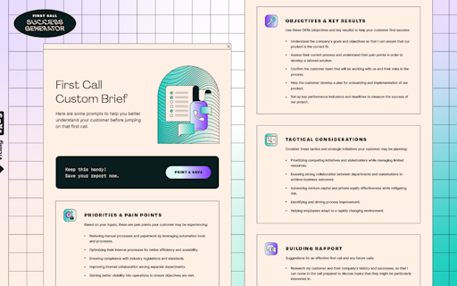 First Call Success Generator