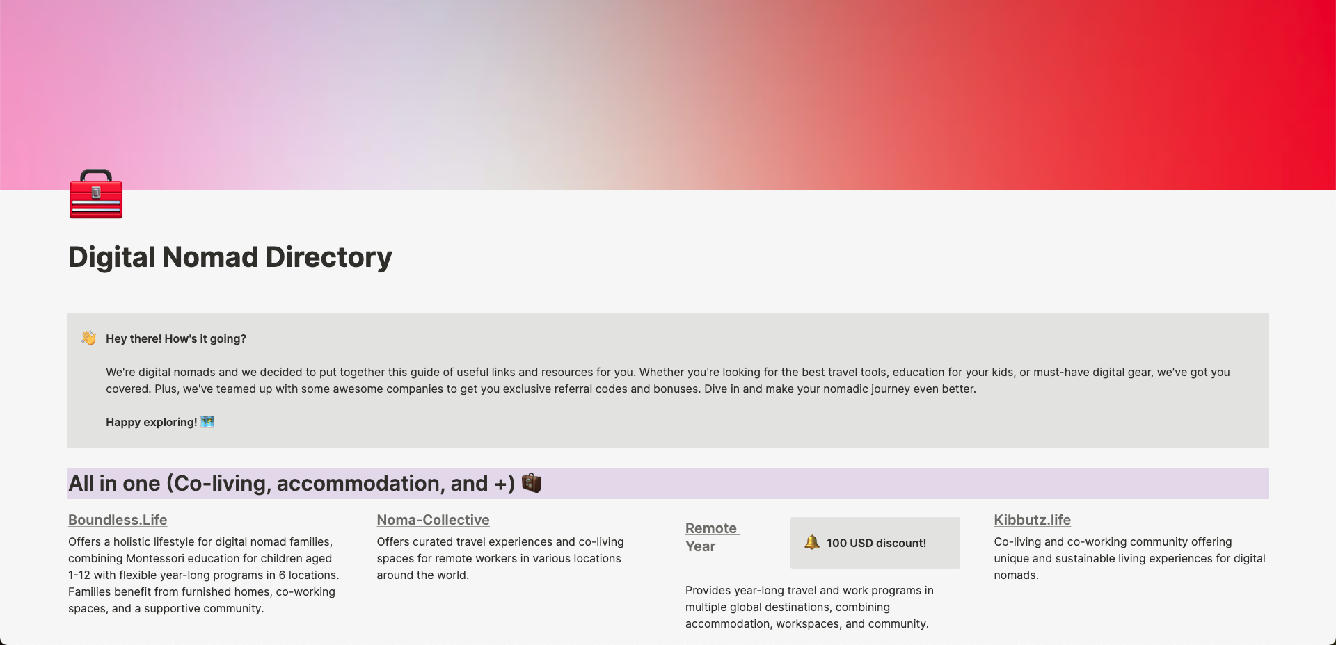 Digital Nomad Directory