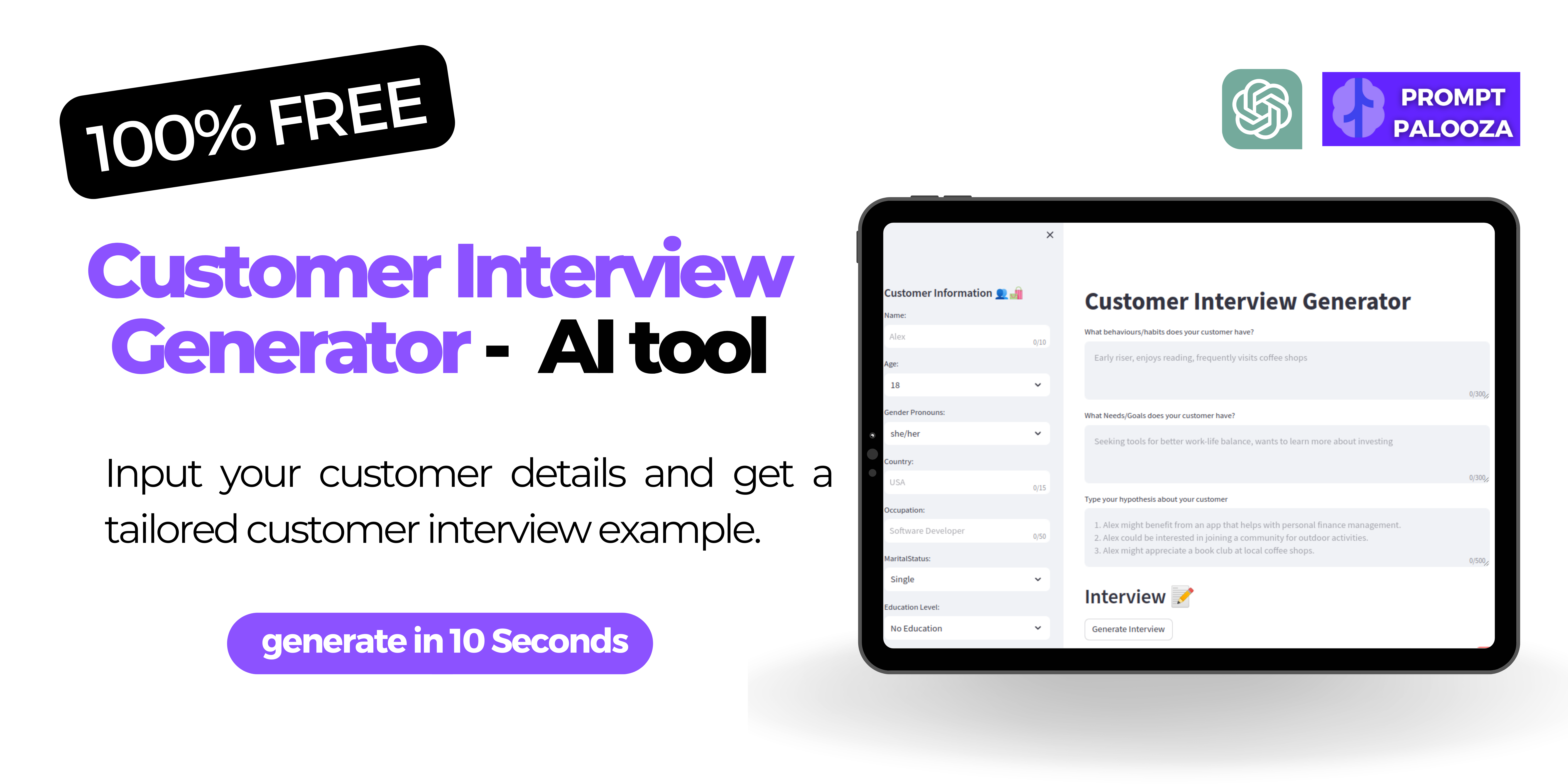 Customer Interview Generator
