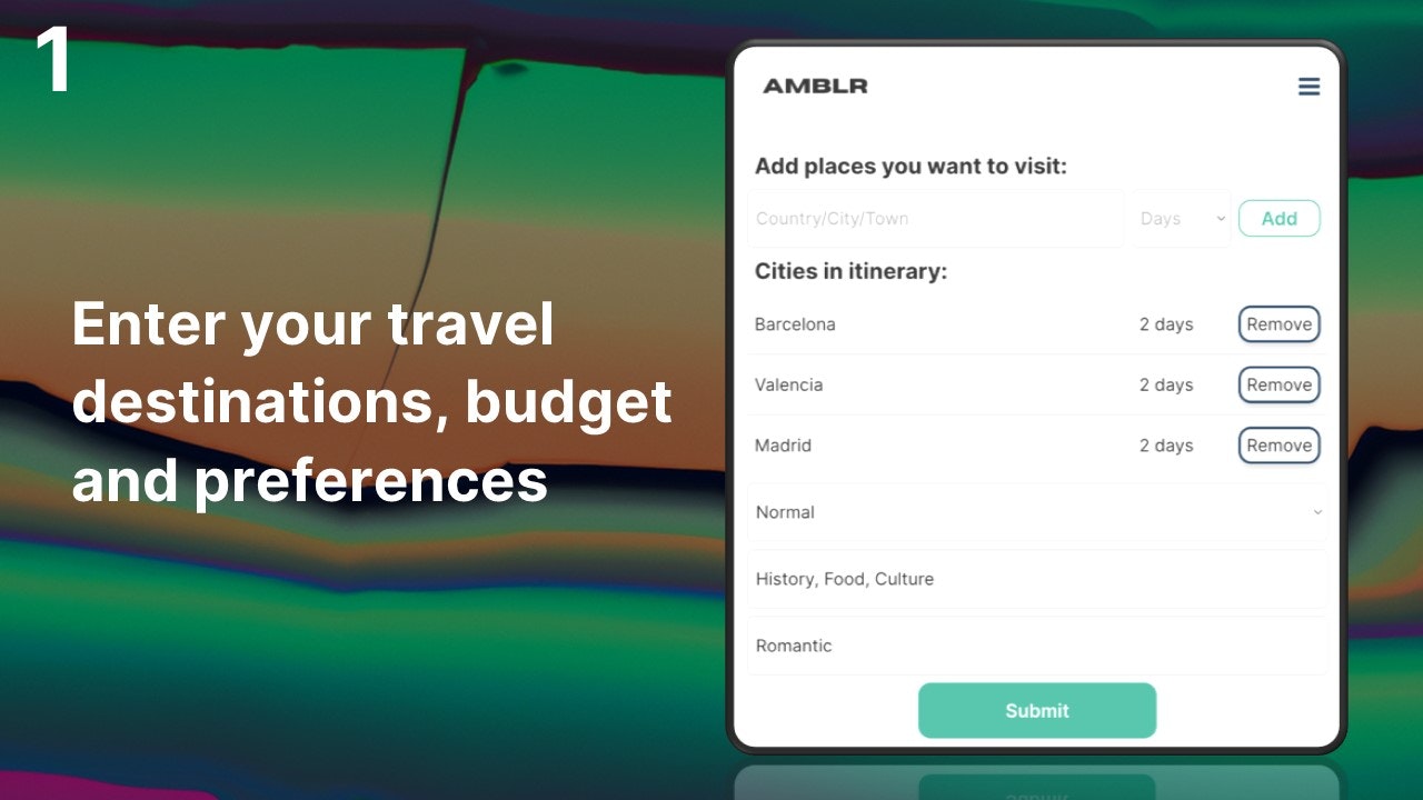 AMBLR - AI Travel Planner