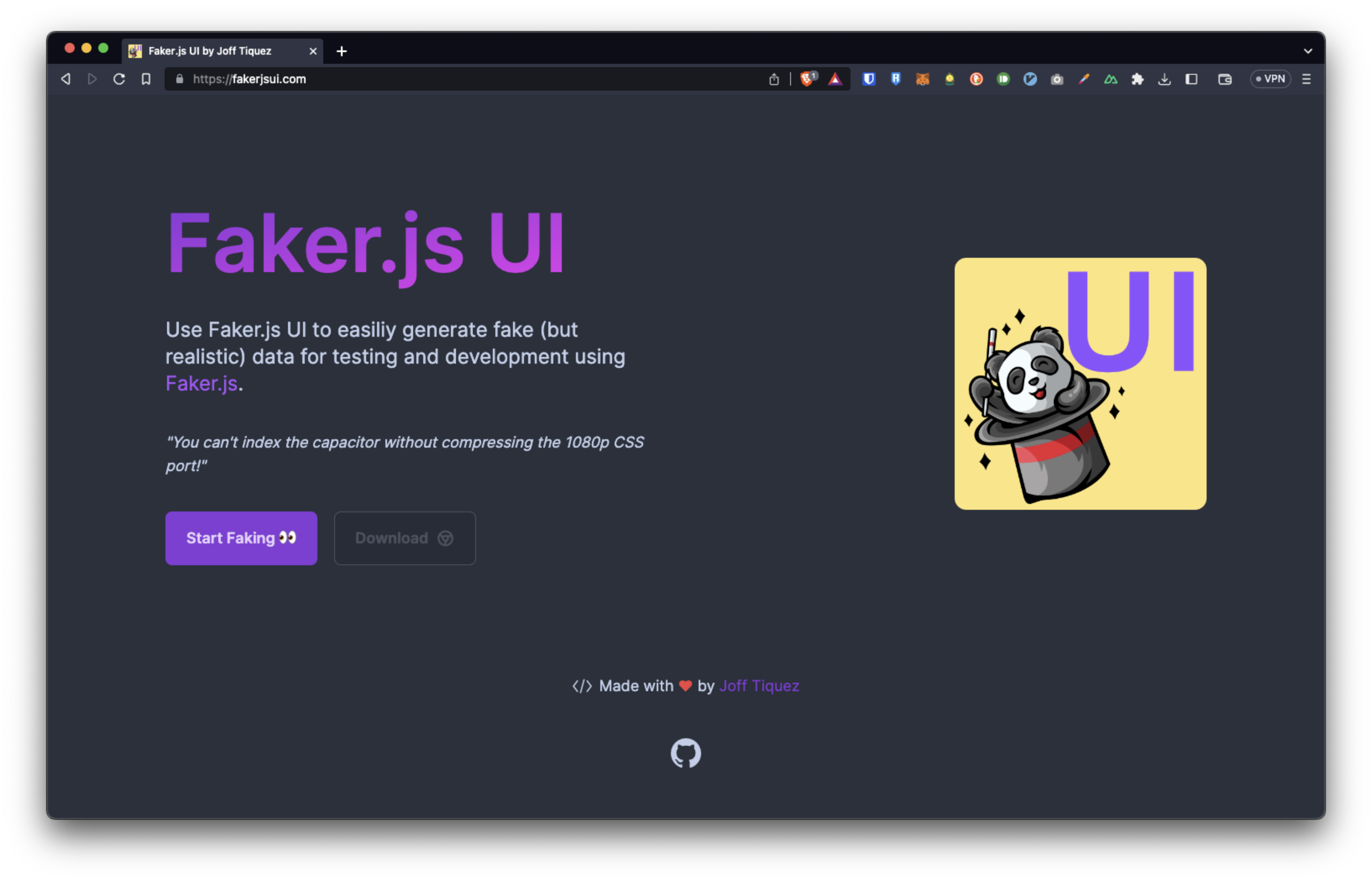 Faker.js UI