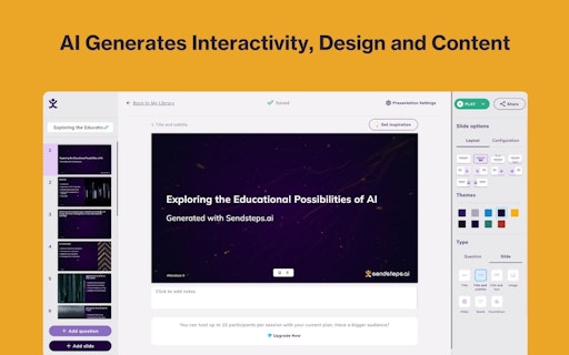 Sendsteps.ai: First AI Presentation Tool