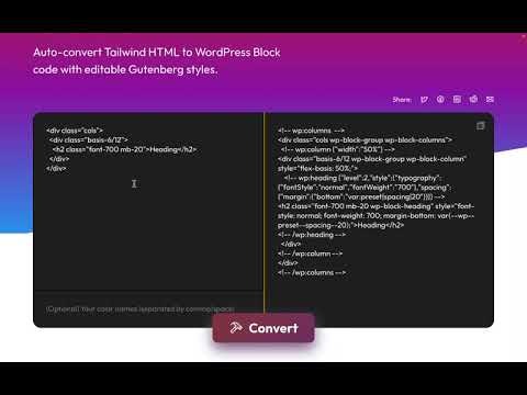 Tailwind to WordPress Blocks