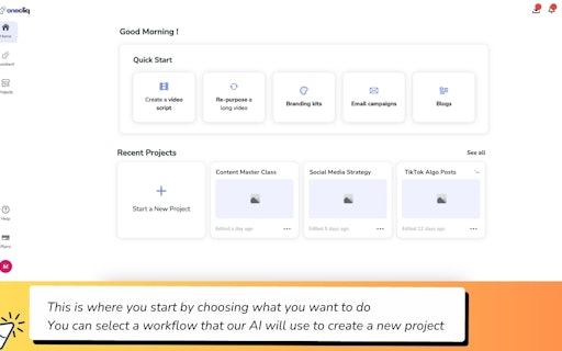 OneCliq.io AI Content Creation Genius