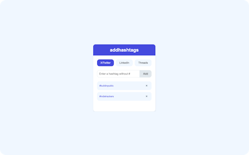 addhashtags