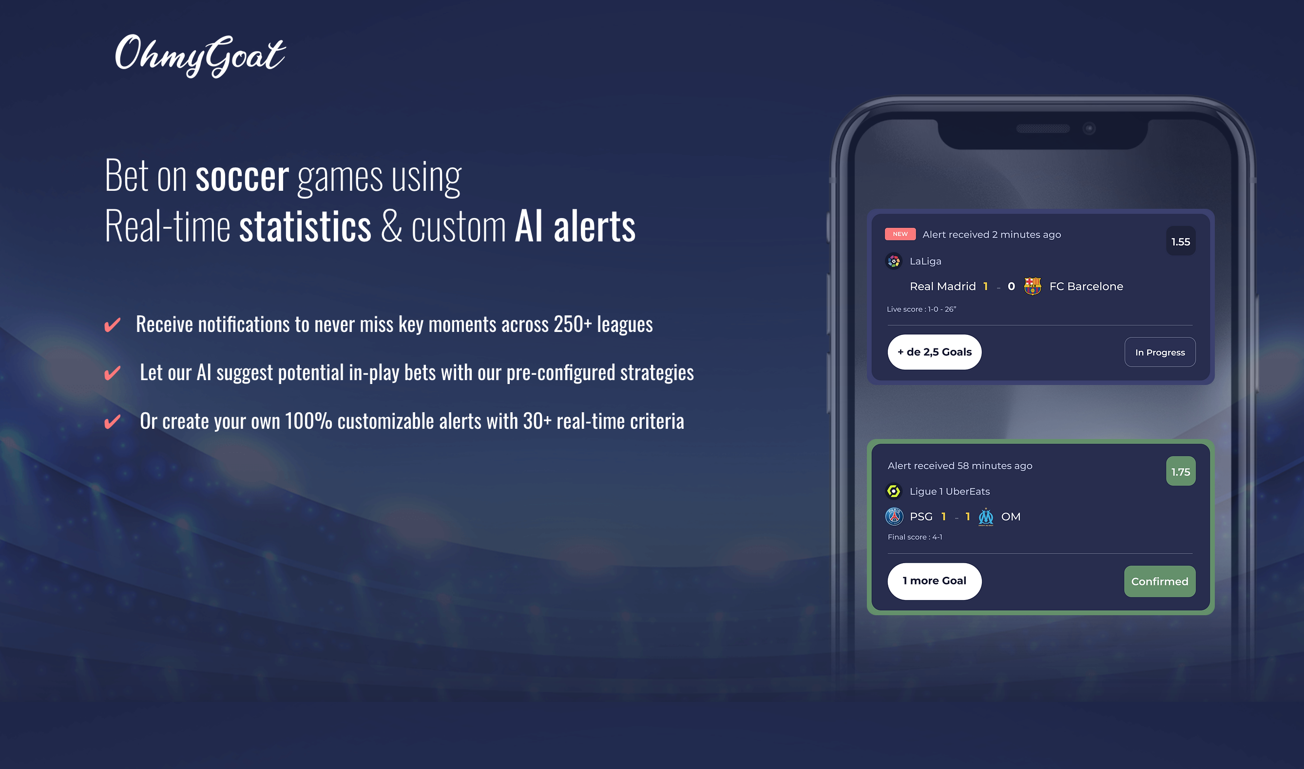 OhMyGoat - AI based Soccer picks