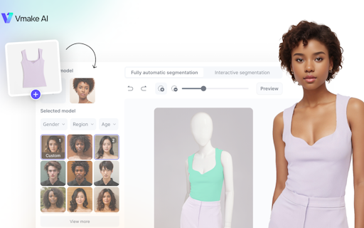 Vmake AI Flatlay to Model Generator