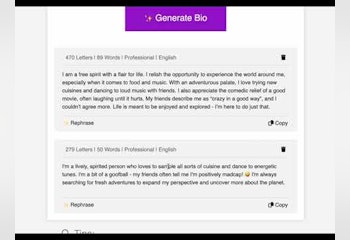 Social Media Bio Generator