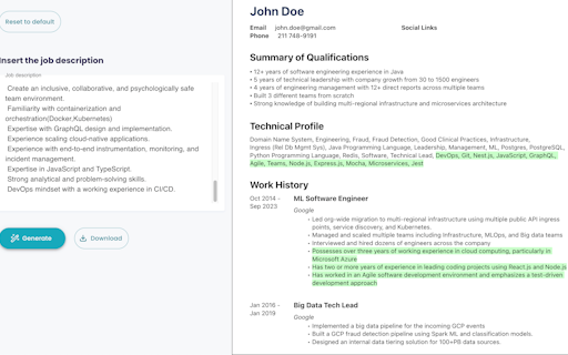 Smart CV Generator
