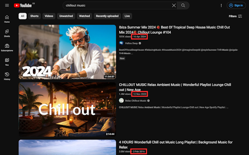 Show YouTube Video Upload Date