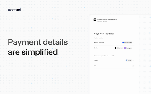 Crypto Invoice Generator by Acctual