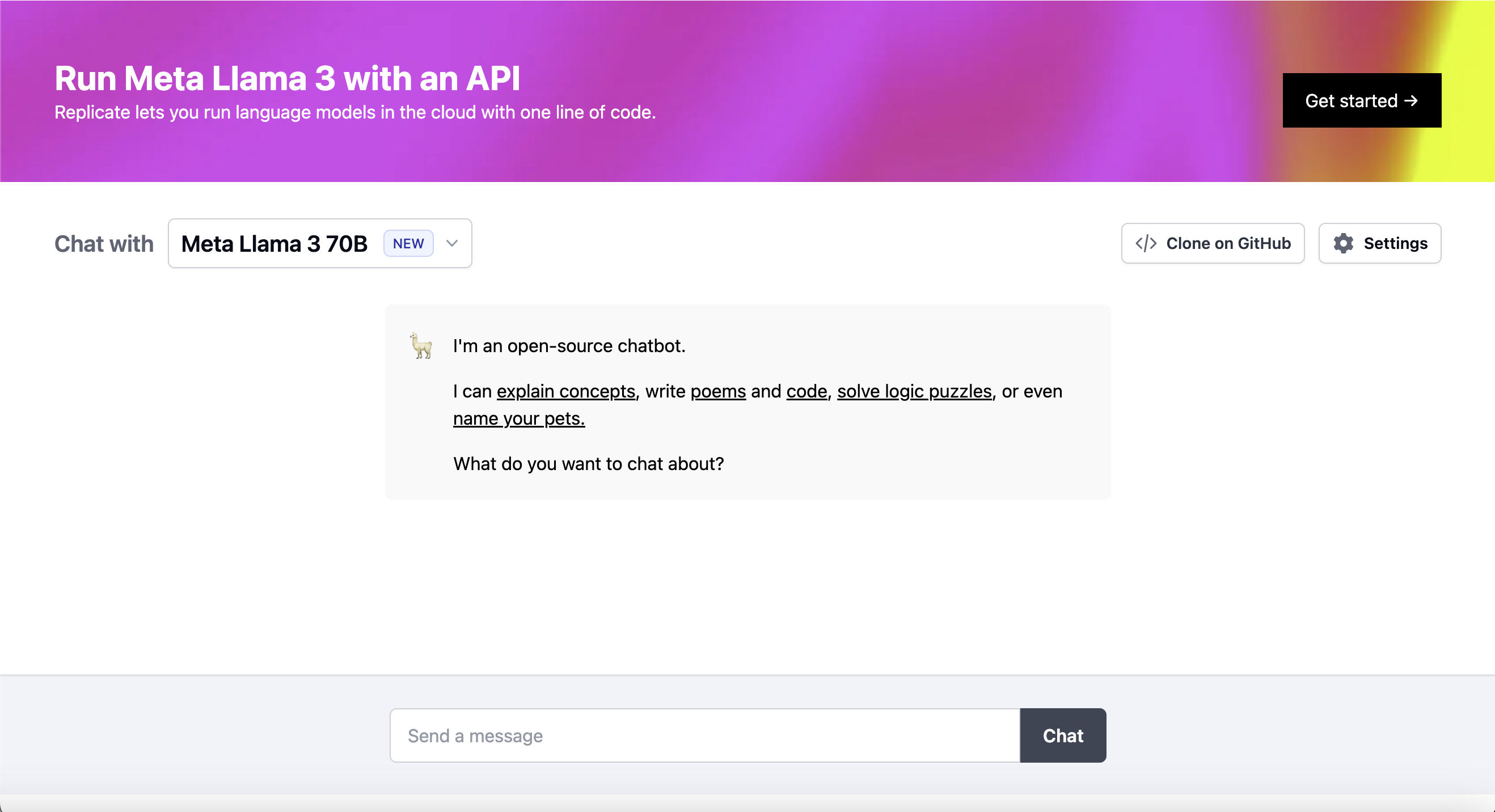 Chat with Meta Llama 3