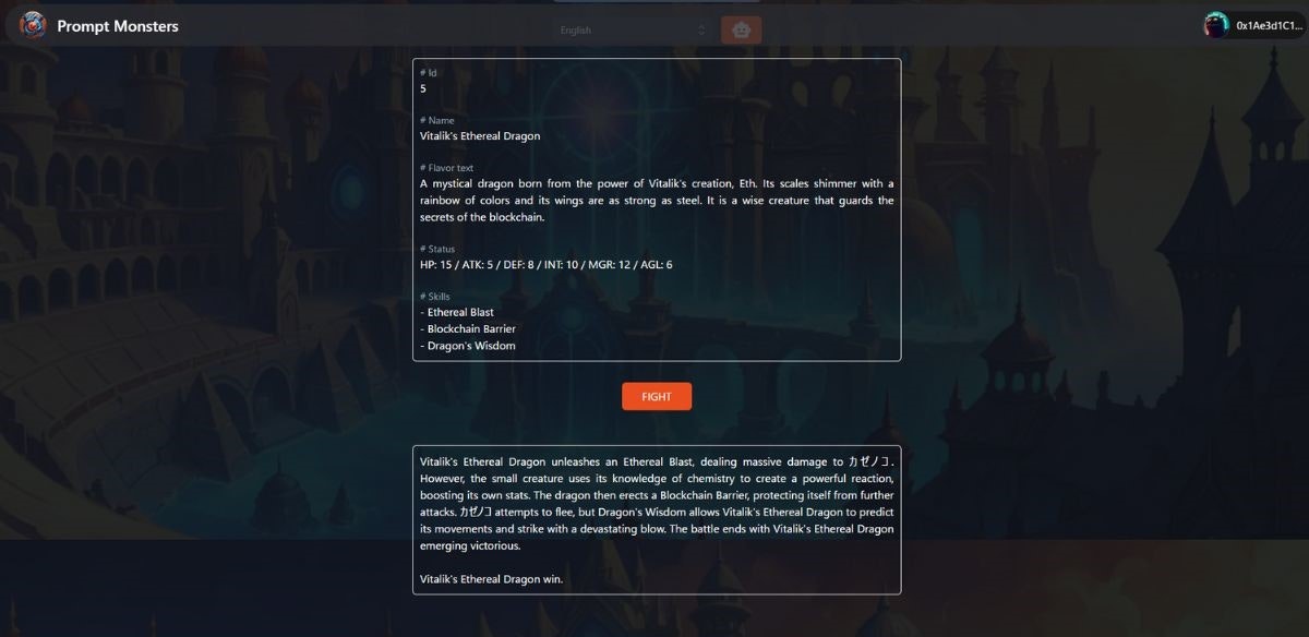 Generative game "Prompt Monsters"