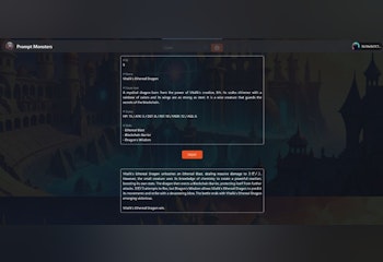 Generative game "Prompt Monsters"
