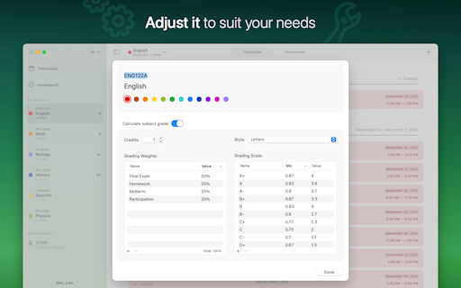 Subjects for Mac