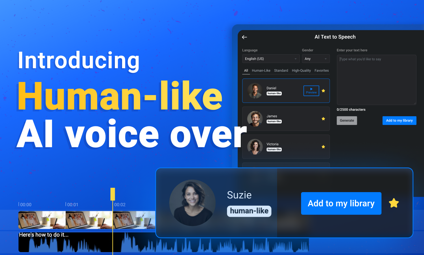 Flixier AI Voices for Text-to-Speech