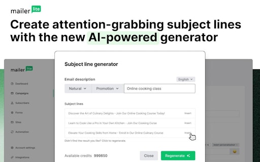 MailerLite AI Drag & Drop Editor