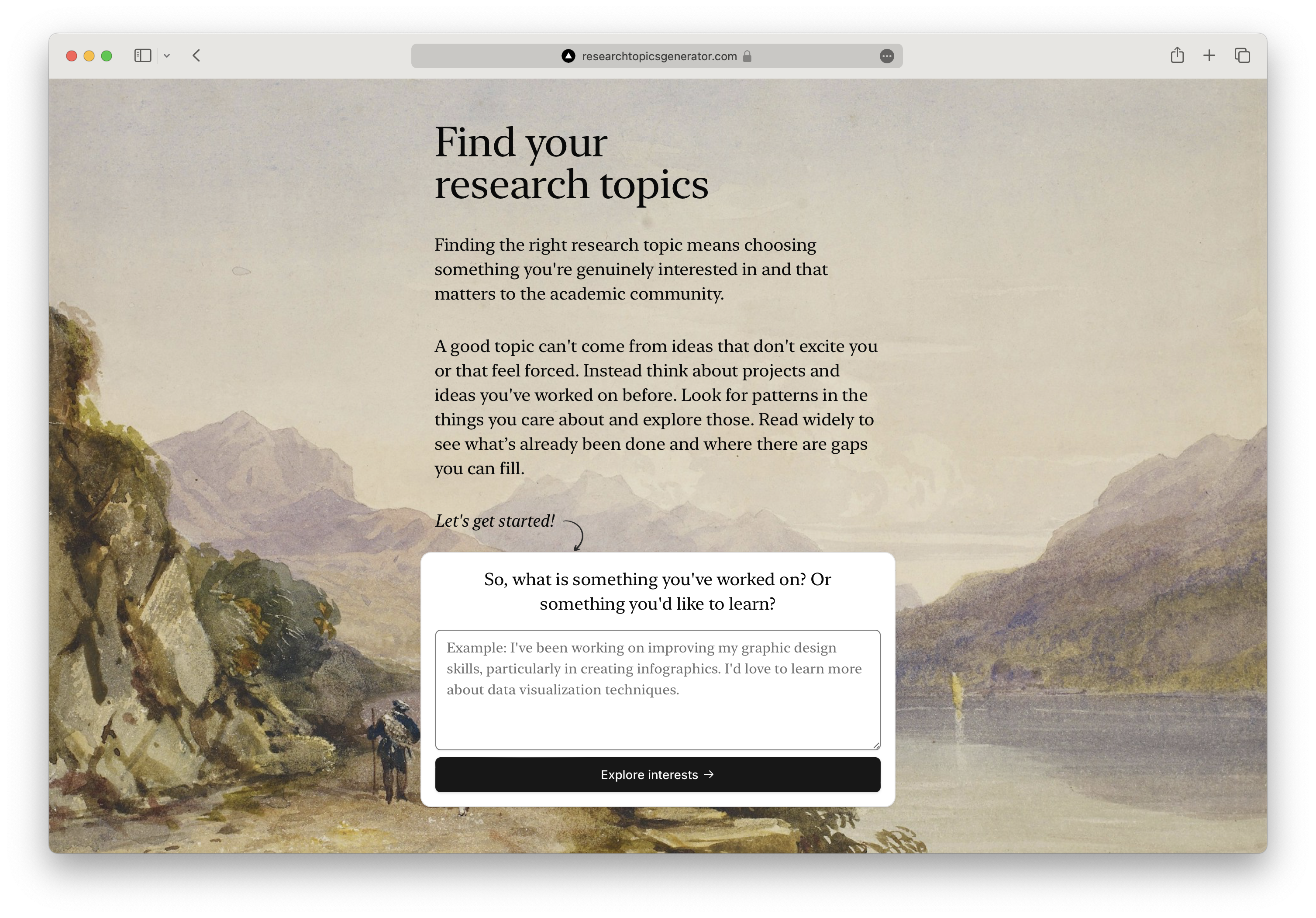 Research Topics Generator