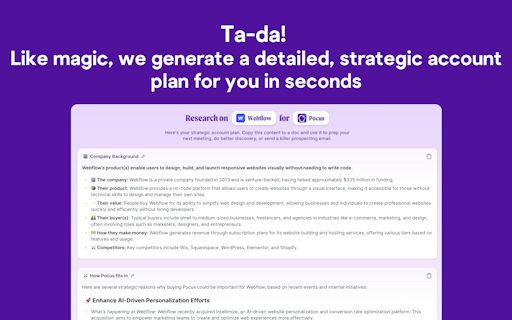 Pocus AI Account Plan Generator