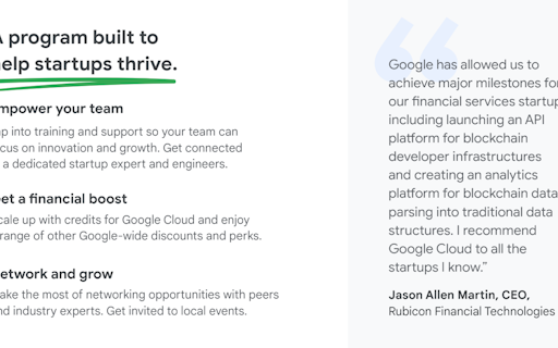 Google for Startups Cloud Program