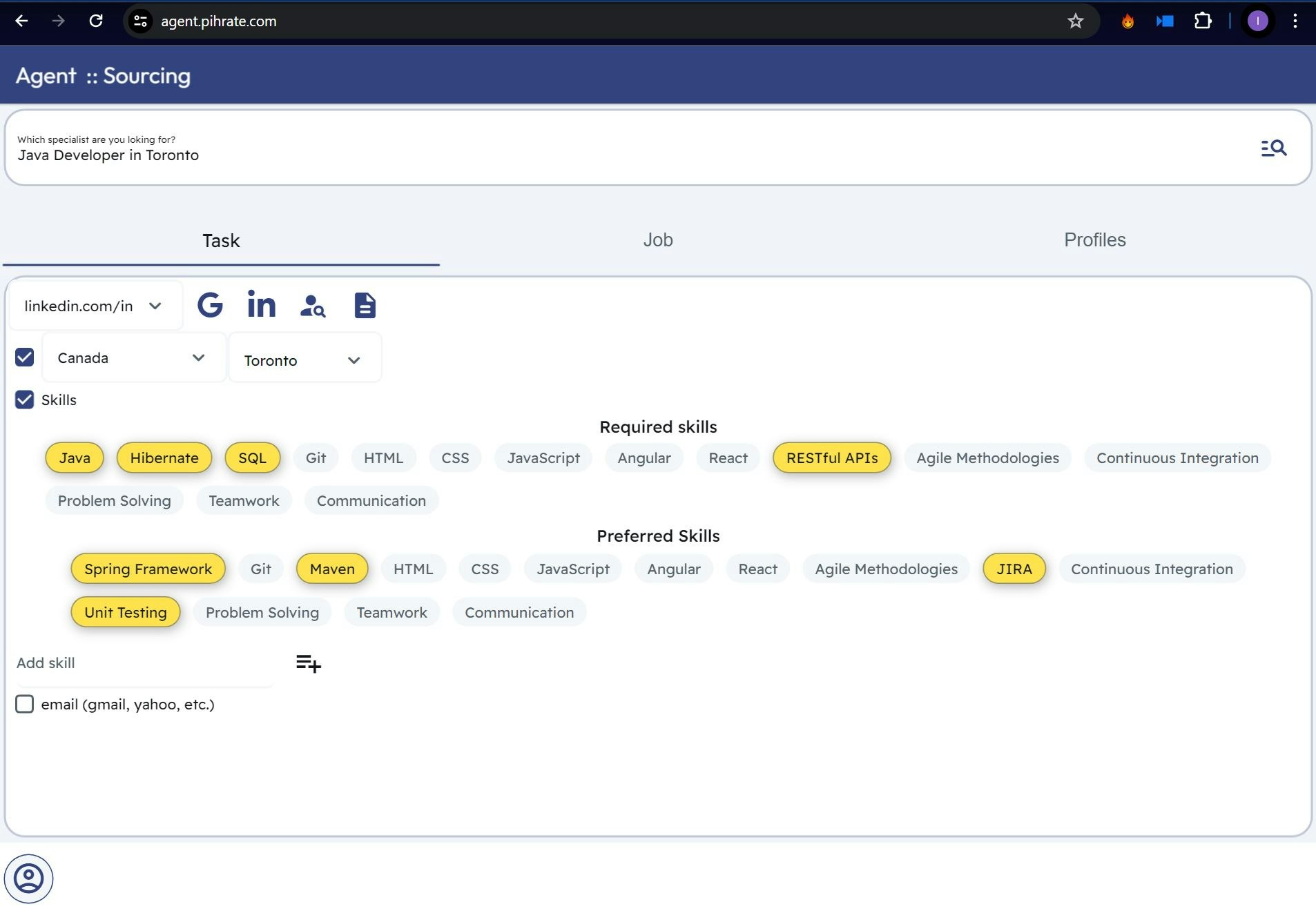 x-Ray Candidate Profile Sourcing