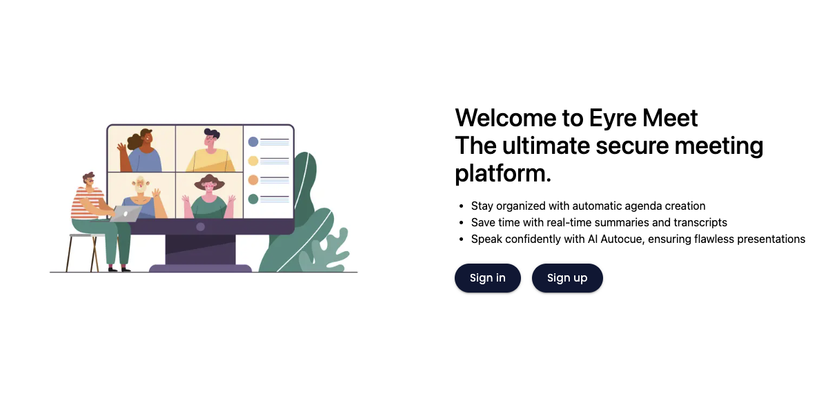 Eyre.ai Secure AI Meeting Platform