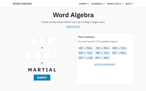 Word Algebra