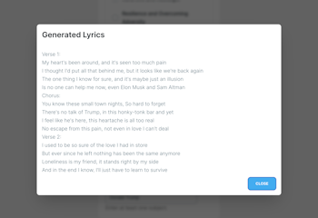 Country Lyrics AI