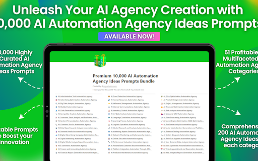 10,000 AI Automation Agency Idea Prompts