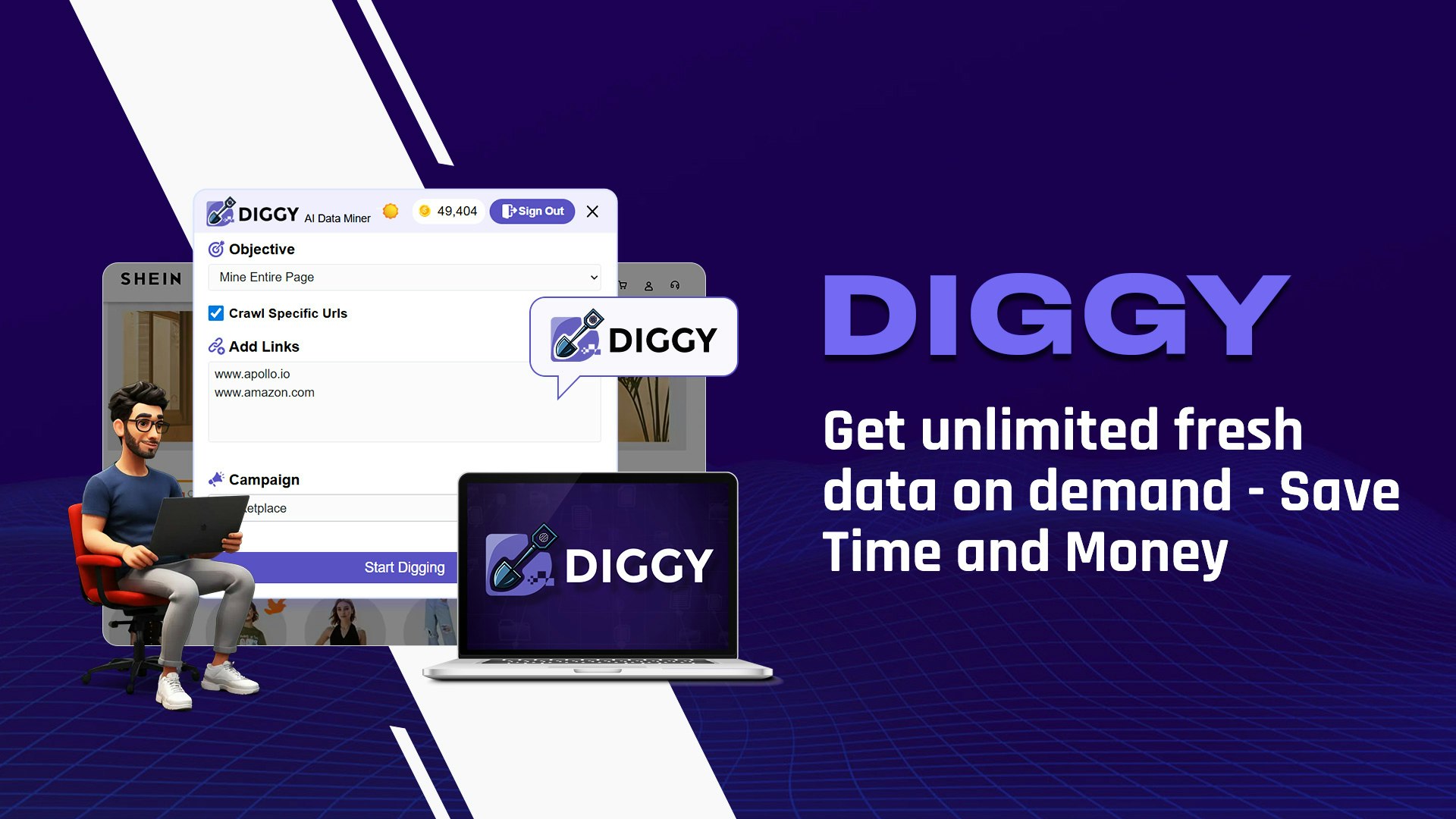 Diggy Miner AI Web Scraper