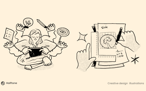 Halftone illustrations