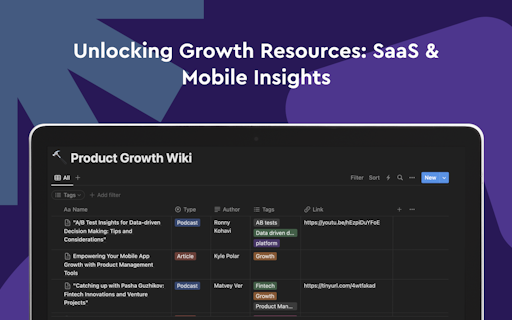 Product Growth Database
