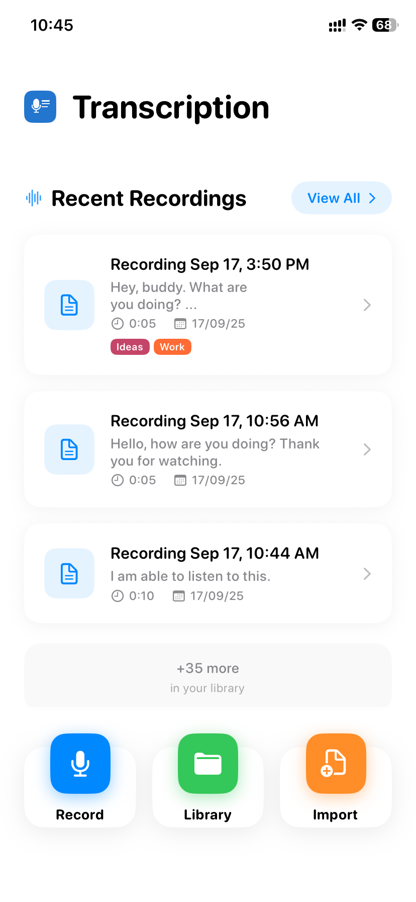 Voice to Text - Transcription