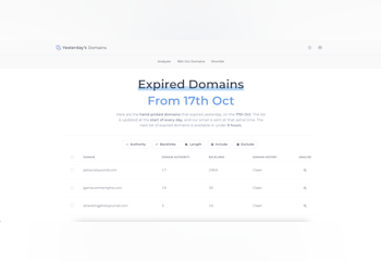 Yesterday's Domains