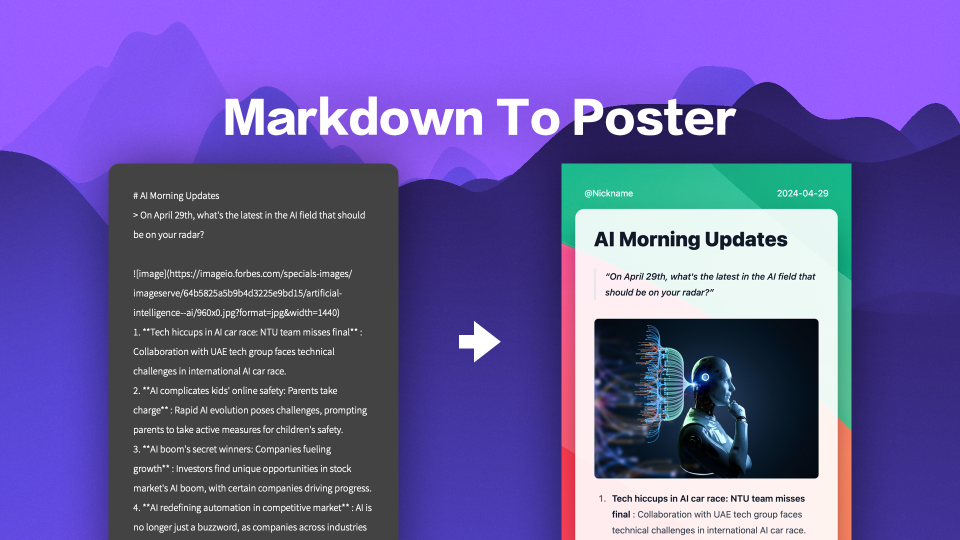 Markdown To Poster Editor By ReadPo