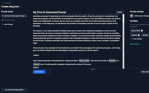 AI-assisted prompt builder