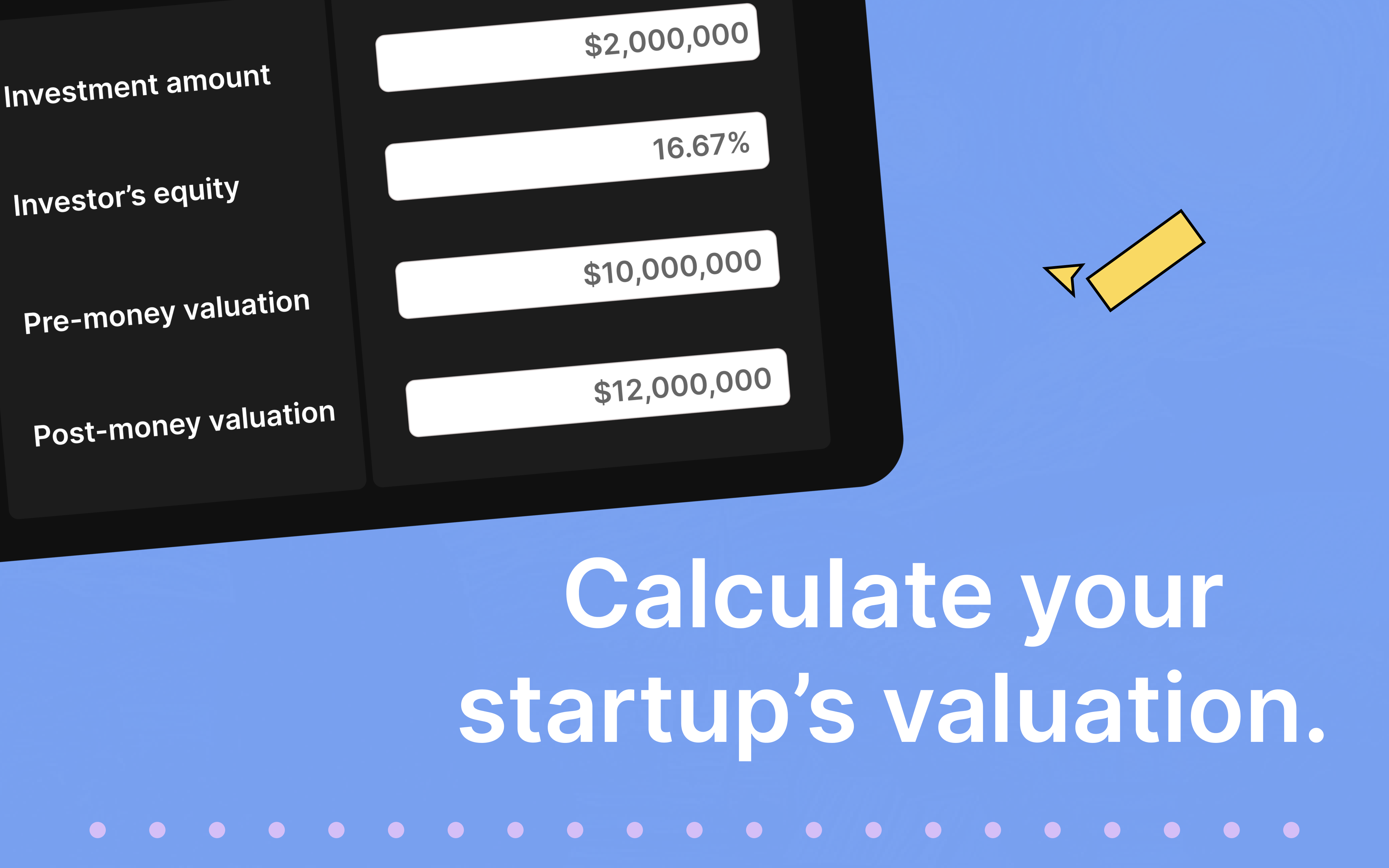 Pre and Post-Money Valuation Calculator