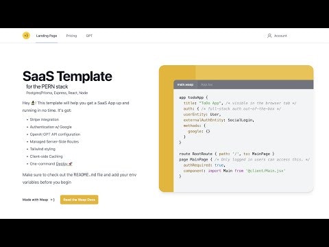 Free SaaS Template (GPT, Stripe, Auth)