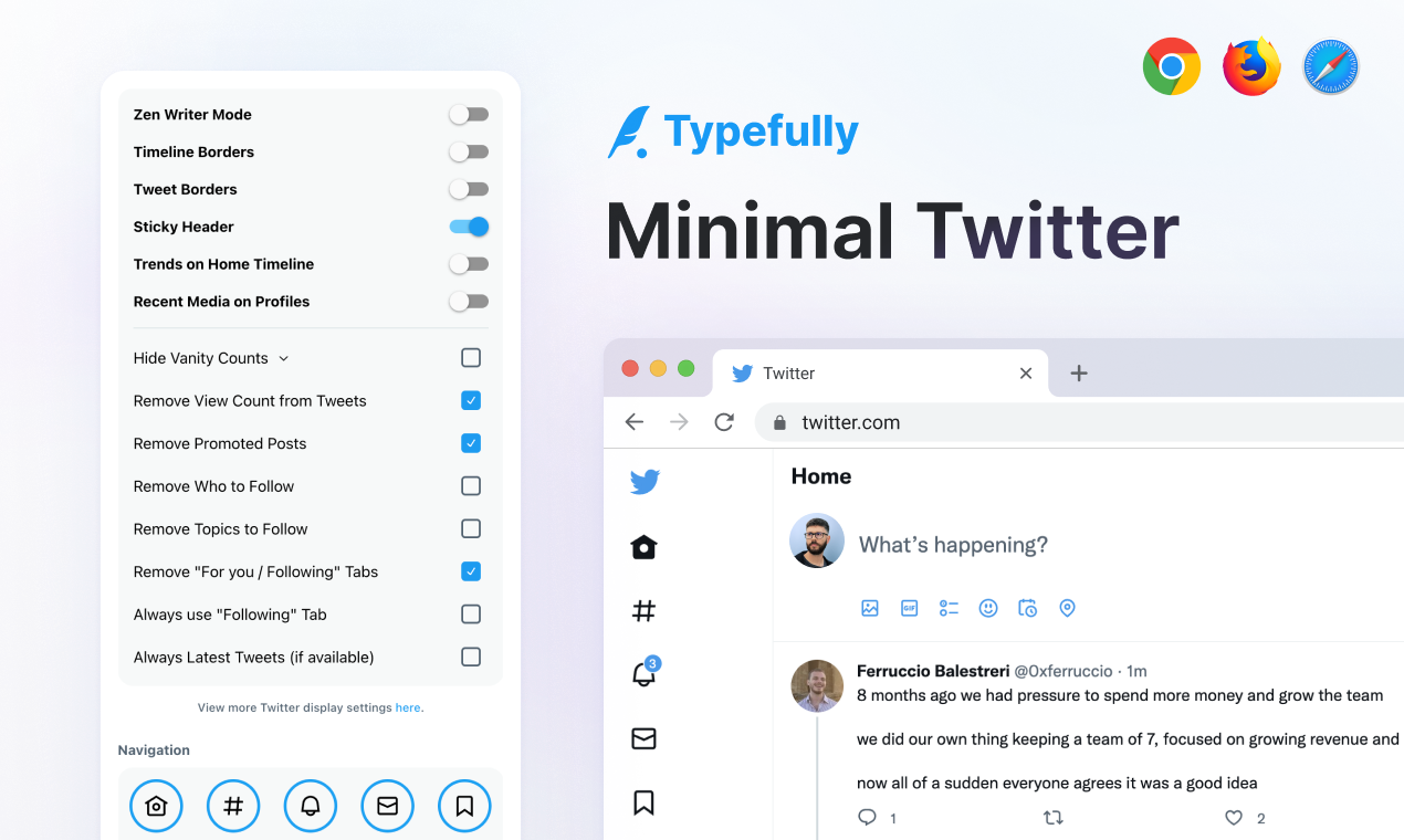 Minimal Theme for Twitter by Typefully