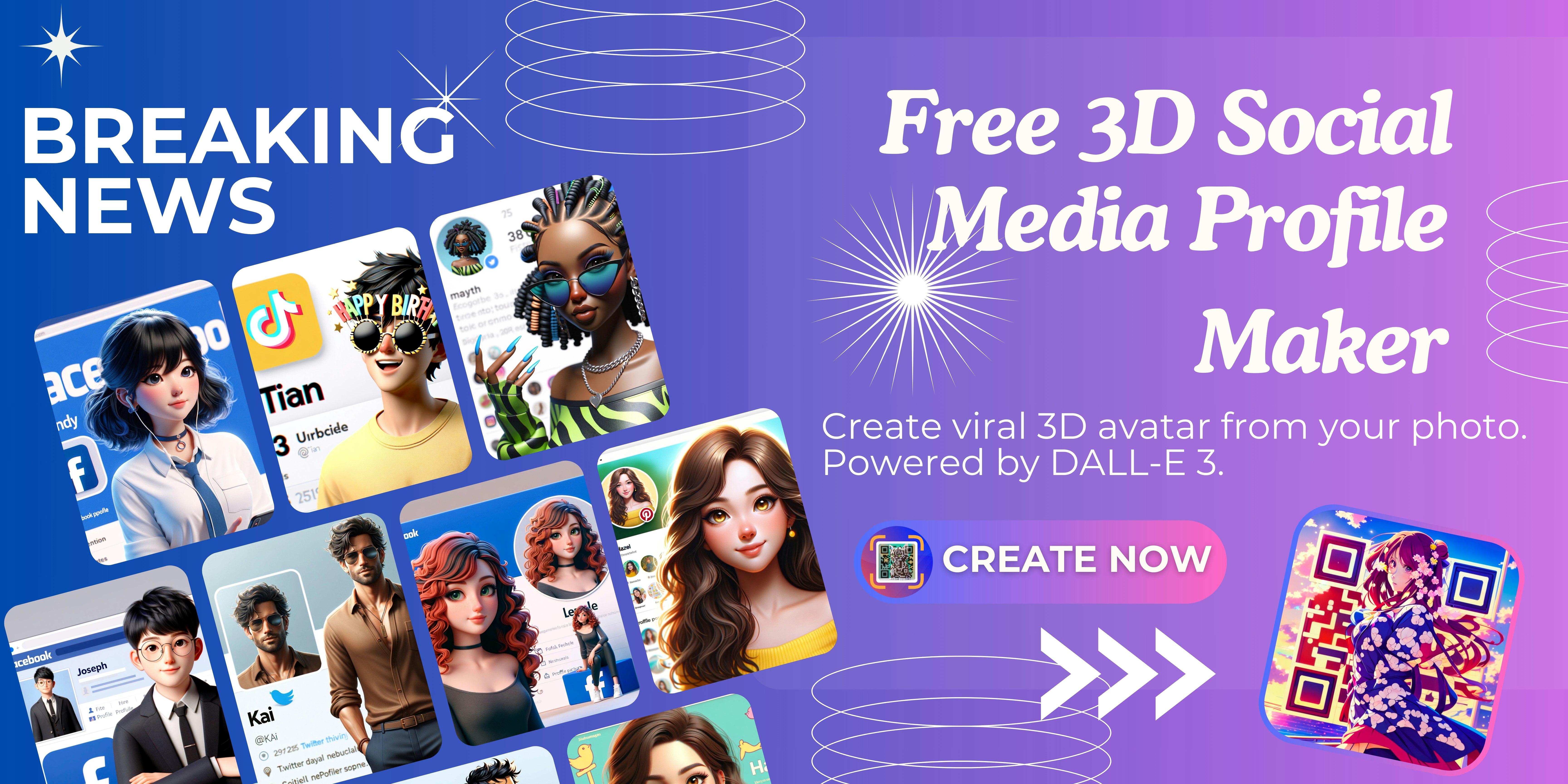 Free 3D Social Media Profiles Maker