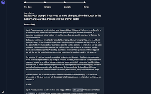 AI-assisted prompt builder