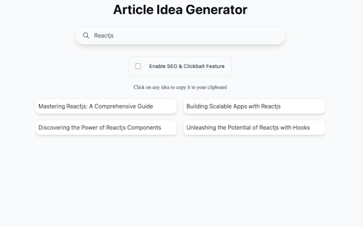 Article Idea Generator