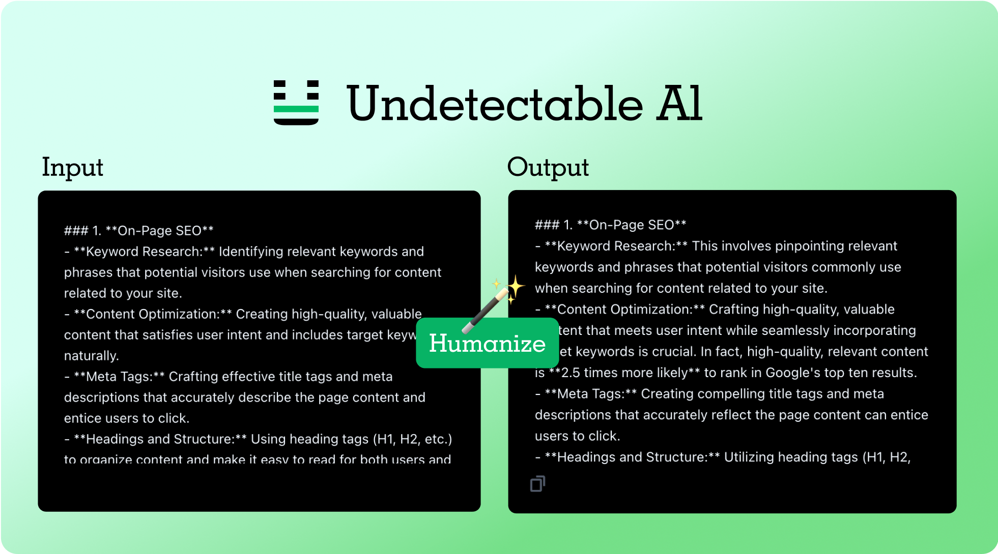Undetectable AI