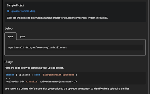 React.js Serverless Uploader Component