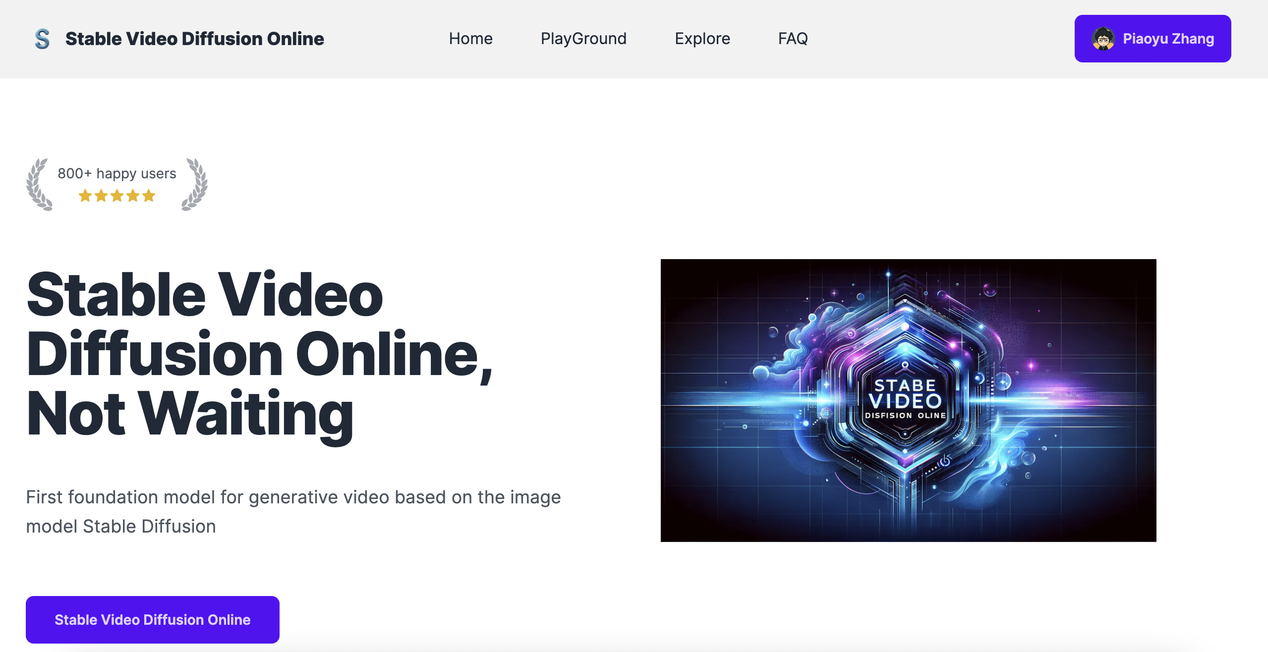 Stable Video Diffusion Online